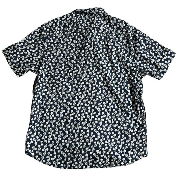 UNTUCKit Shirt Men's Medium S/S Slim Blue White Floral Azal Button Up Cotton - Picture 2 of 7